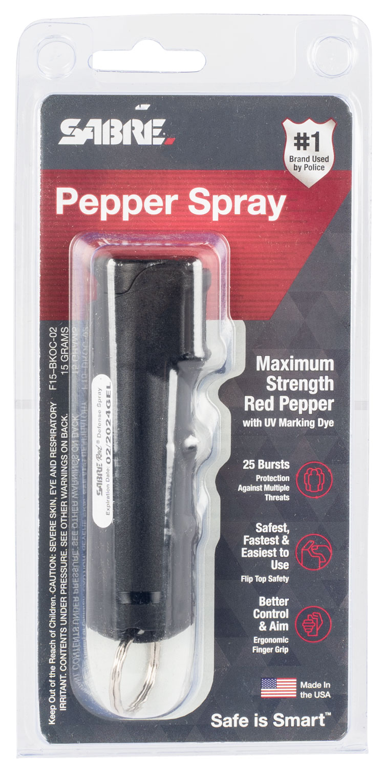Sabre F15BKOC02 Flip Top Pepper Spray OC Pepper 10 ft Range Black Northwest Armory
